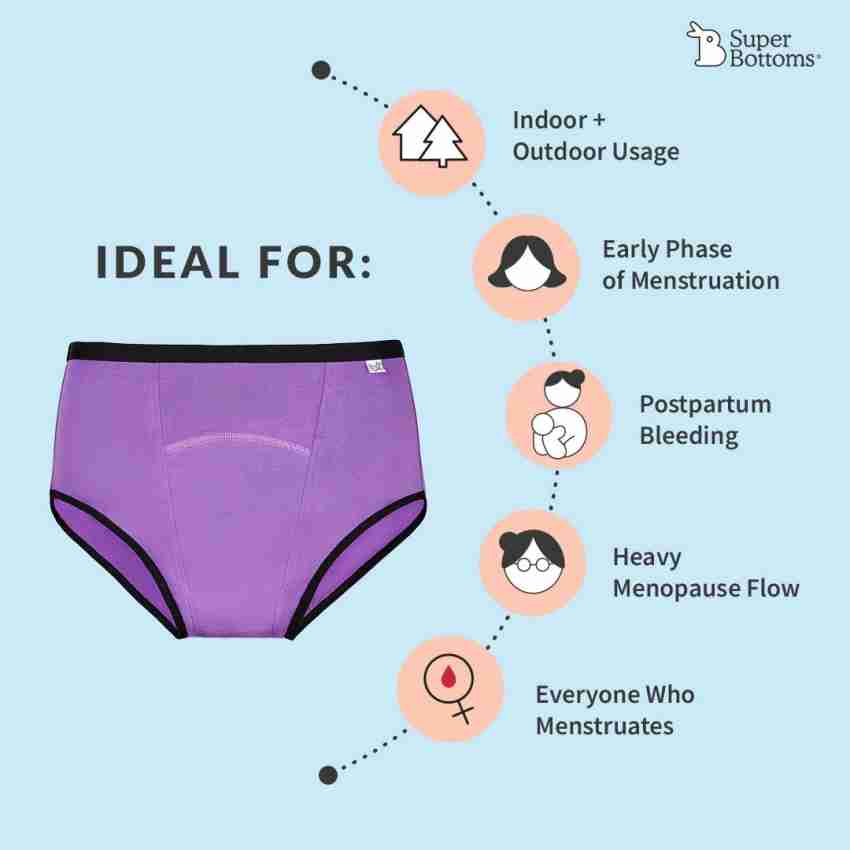 AZAH Reusable Period Panty for Women (Pack of 2) Breathable Period Panties  Leak-Proof Heavy Flow Period Underwear for Girls Reusable & Washable