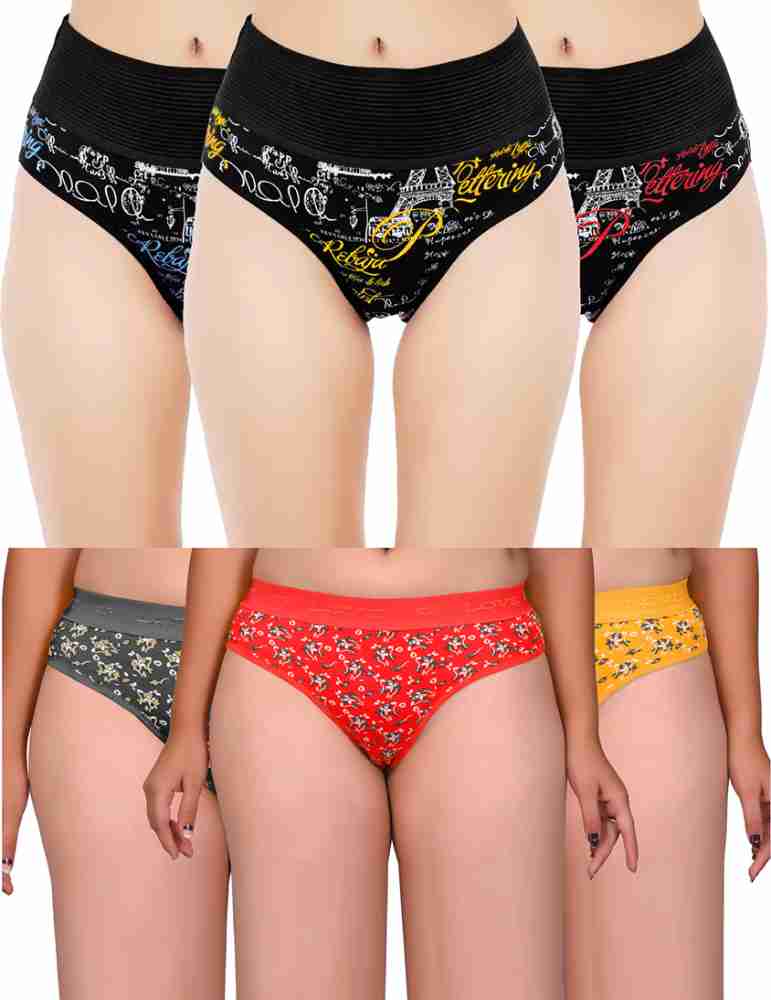 Girls Printed Panty, Cotton Panty Inner wear for Women  Underwear(Multicolor, Pack of 6)
