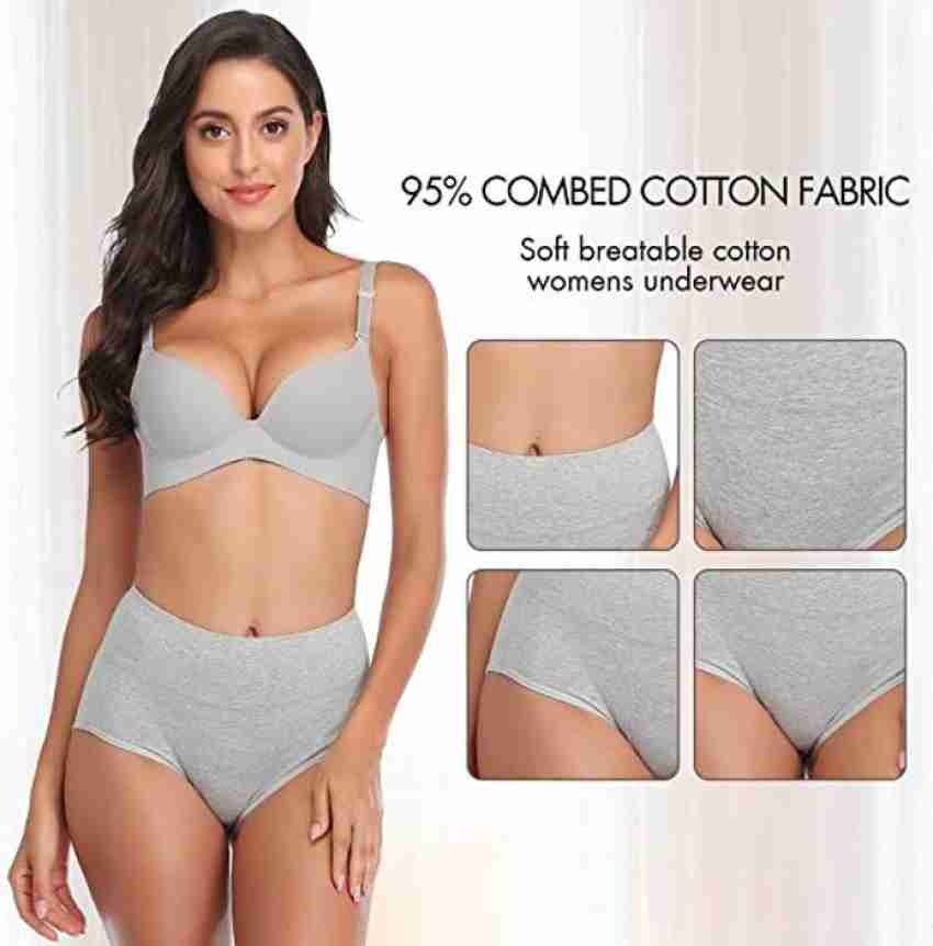 SHAPERX Womens Seamless Underwear Cotton Hipster Panties Regular & Plus  Size Pack of 3