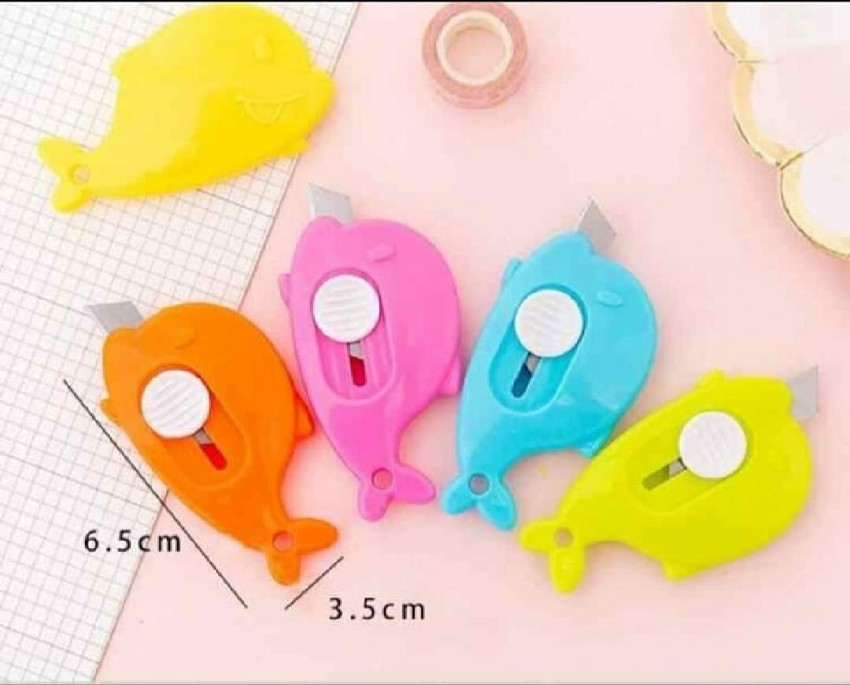 OXQFYBK Small Mini Whale Shape Portable Utility Knife Cute  Paper Cutter Plastic Grip Hand-held Paper Cutter - Hand-held Paper Cutter