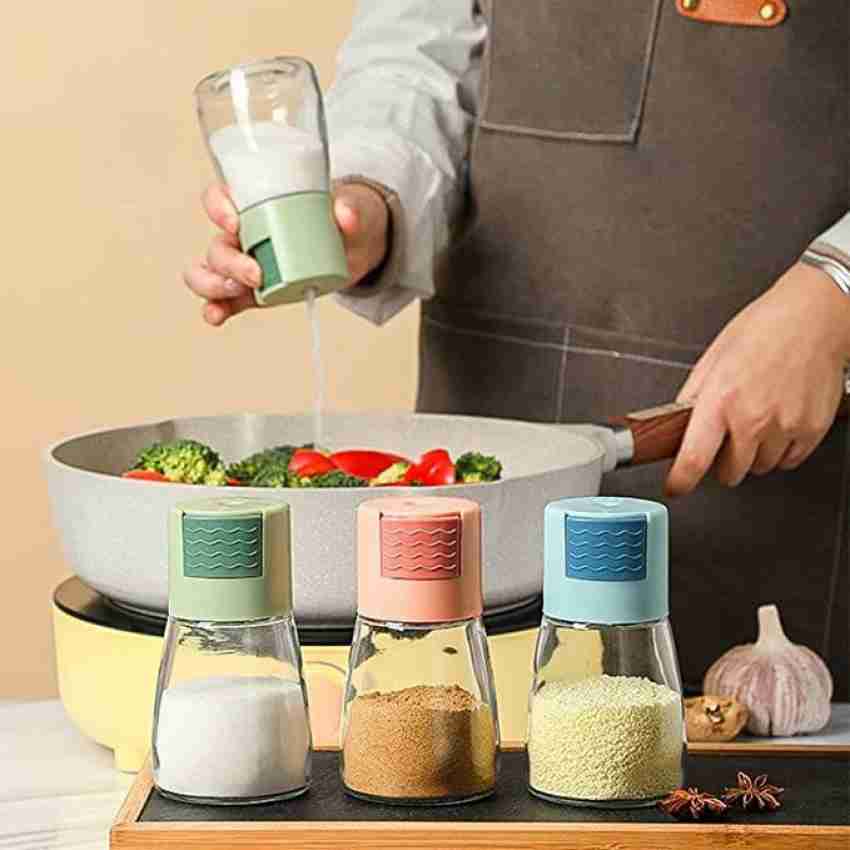 Measurable Control Salt Shaker Kitchen Push-Type Quantitative Salt