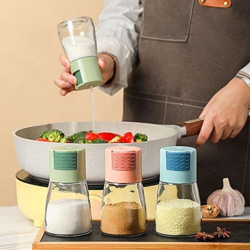 Seasoning Jar Refillable Salt Dispenser Pepper Spices Quantitative