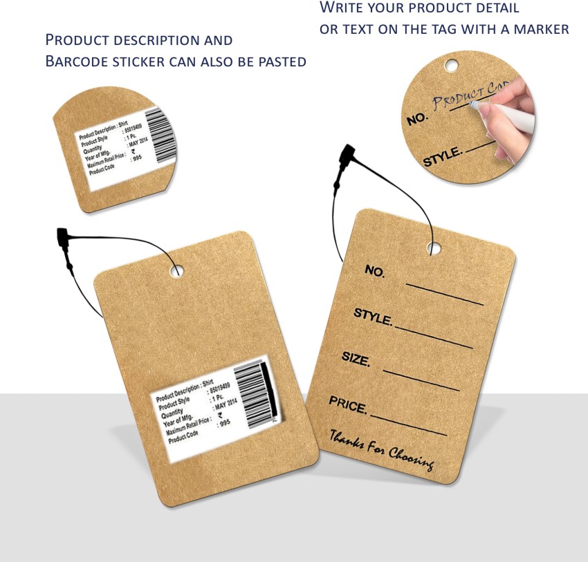 300PCS White Paper Tags, Gift Tags with String Price Tags