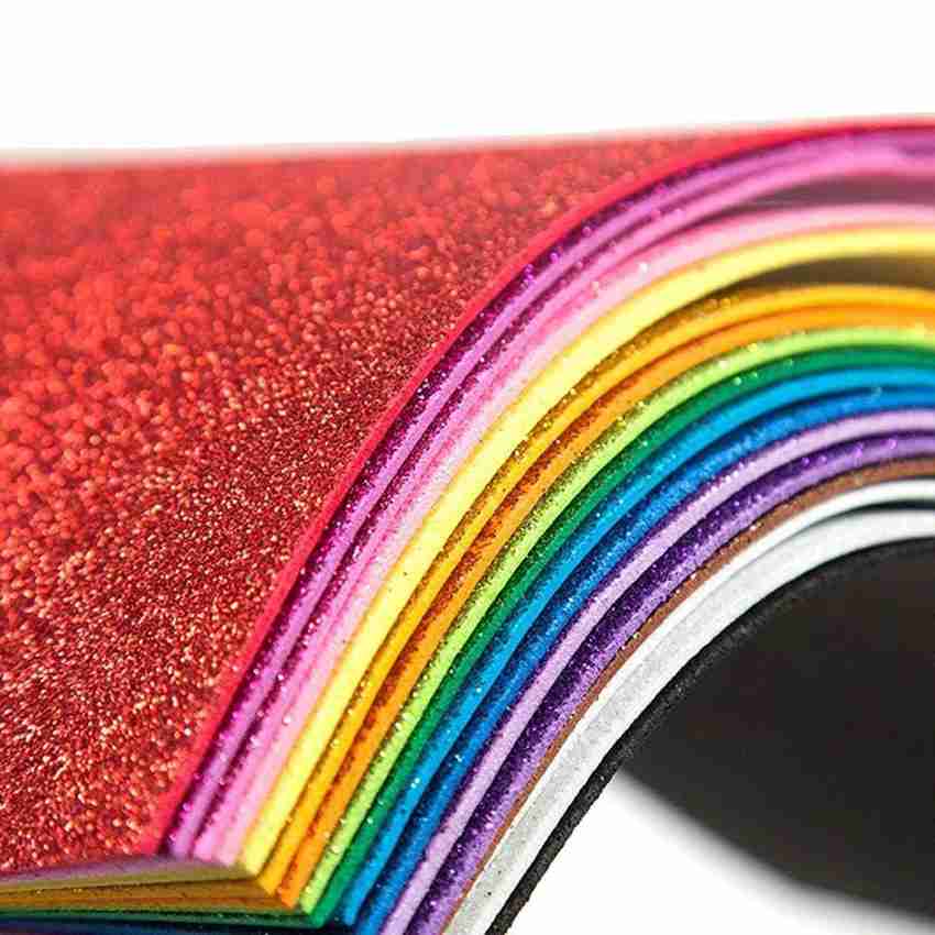 Rainbow Colours Glitter Stars Foam Stickers (Pack of 210) Craft Embellishments