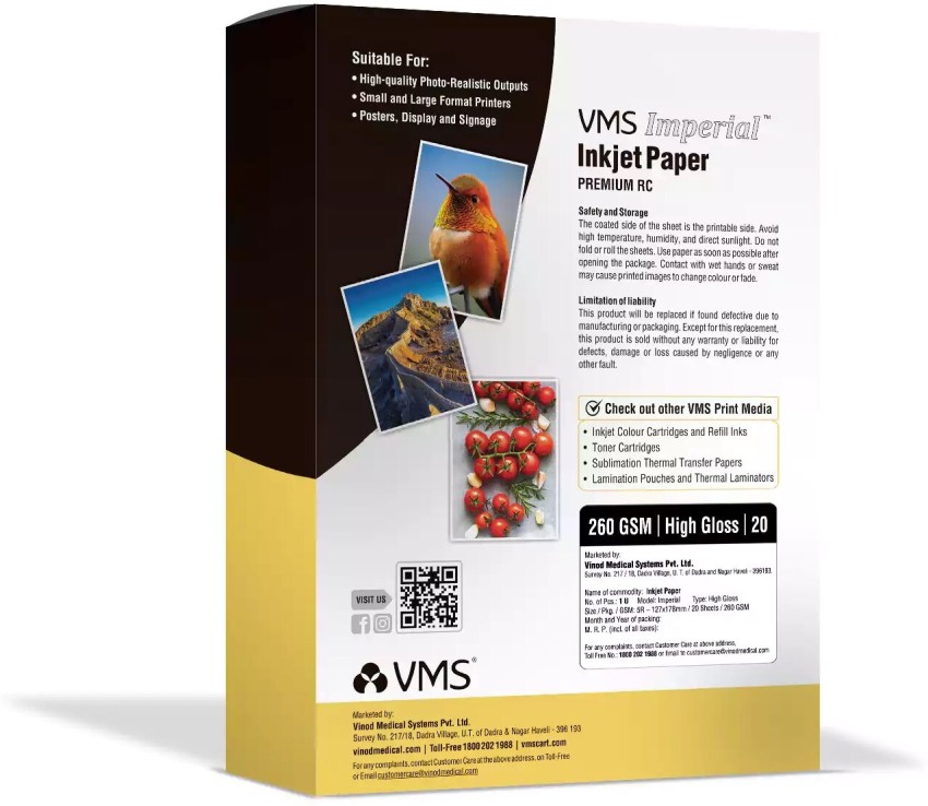 KODAK 180 GSM 5R (5 x 7) Photo Paper High Glossy