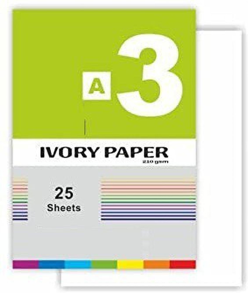 PREMIUM QUALITY IVORY PAPER UNRULED A4 SIZE = 210*297 MM 210  gsm Drawing Paper - Drawing Paper
