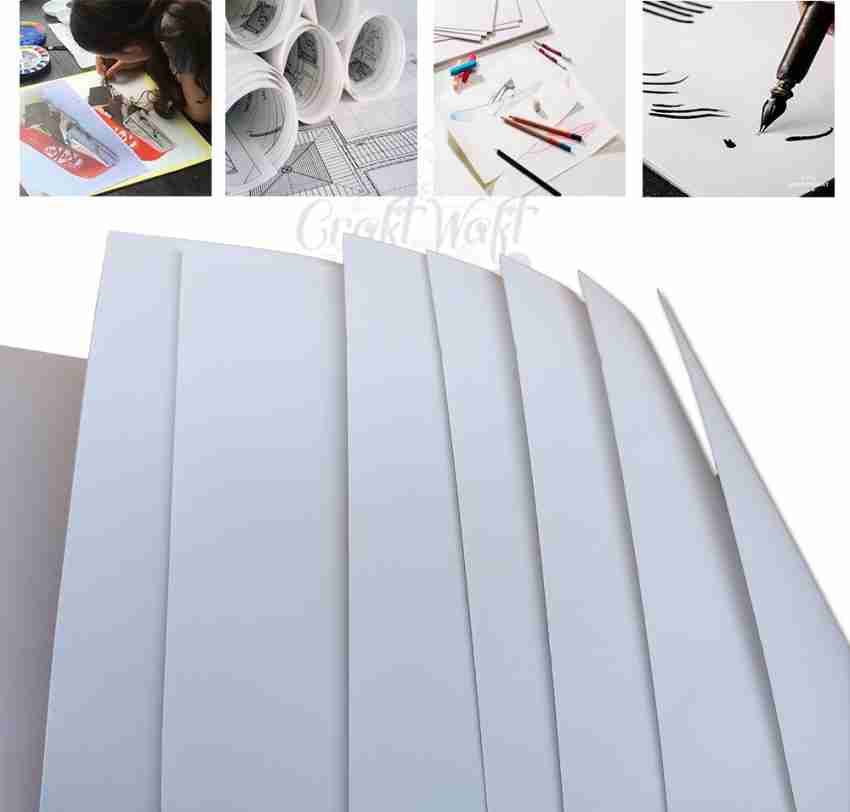 CRAFTWAFT A1 Large Natural Cartridge Paper Ideal for Drawing,Craft,Project,Painting,Design  Natural White Finish 30X22 Inch Large 140 gsm Drawing Paper - Drawing Paper