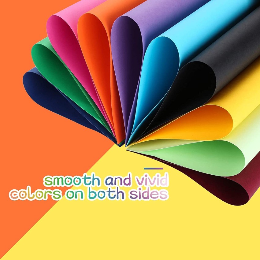 Eclet 100 pcs A4 Size Color Sheets (10 Sheets Each Color)  Art and Craft Paper Double Sided Colored(Length -27.5 cm Width - 20.3 cm)  A4 90 gsm Coloured Paper - Coloured Paper