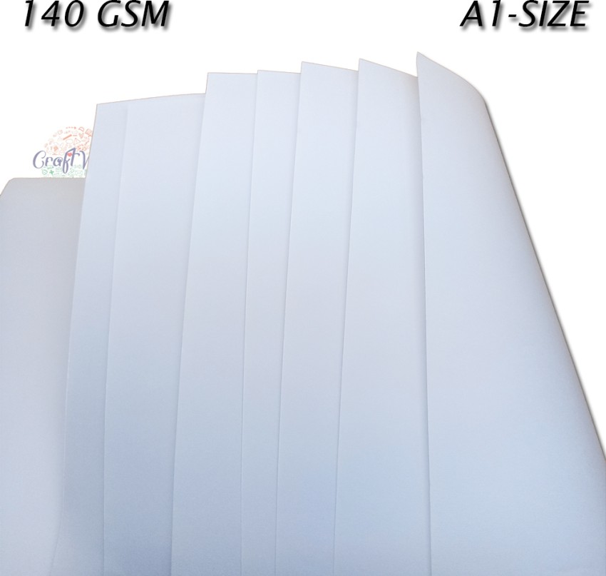 CRAFTWAFT A1 Large Natural Cartridge Paper Ideal for Drawing,Craft,Project,Painting,Design  Natural White Finish 30X22 Inch Large 140 gsm Drawing Paper - Drawing Paper