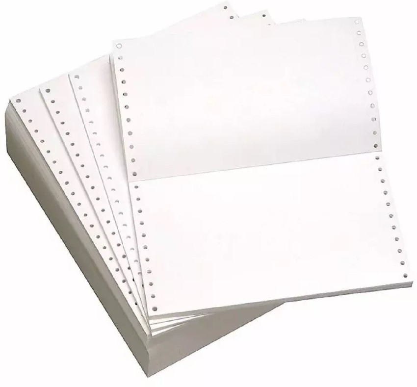 VijayaECart Dot Matrix Computer Paper 8x12, 1 Part (6  Cut) 3000 Continuous Sheets Unrule 8x12x1=6 Inch Cut 70 gsm Printer Paper -  Printer Paper