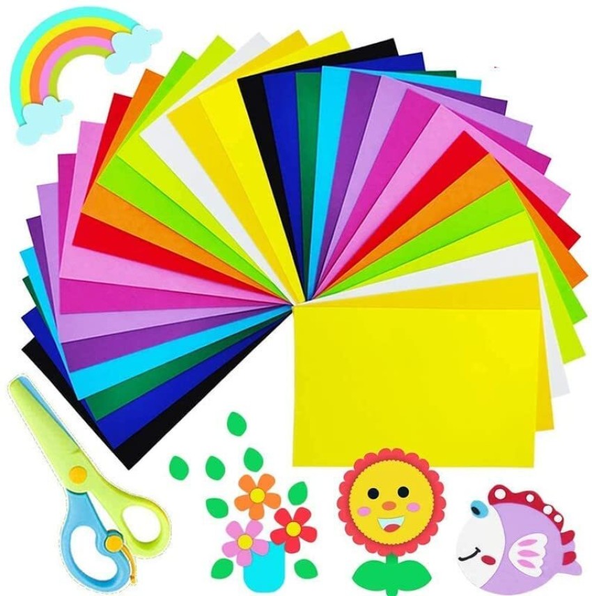 Eclet Eclet 100 pcs A4 Size Color Sheets (10 Sheets Each  Color) Art and Craft Paper Double Sided Colored(Length -27.5 cm Width -  20.3 cm) A4 90 gsm Coloured Paper - Coloured Paper