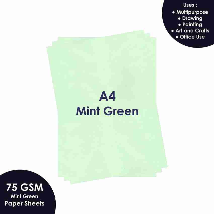 Sehgal A4 Colors Papers 75 GSM, Mint Green Color Sheets for  printing/projects art and craft.100 Sheets, each coloured (Mint Green, 100)  : : Office Products