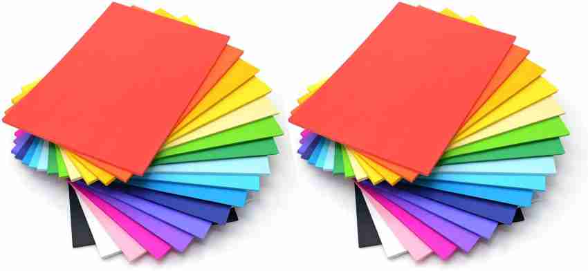 Flipkart SmartBuy 100 Pcs. Craft Paper Sheets A4 Size  (Colors) for Students, Kids, Children Home School Hand Craft Paper Unruled  (Set of 1, Multi color) Unruled A4 75 gsm Coloured