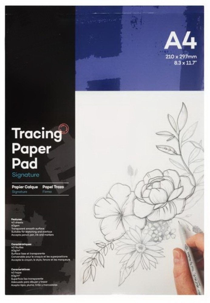 Ikshu A4 Tracing Paper For Drawings Easy To Trace On Book  Cloth Suitable For Pencil unruled A4 50 gsm Transfer Paper - Transfer Paper