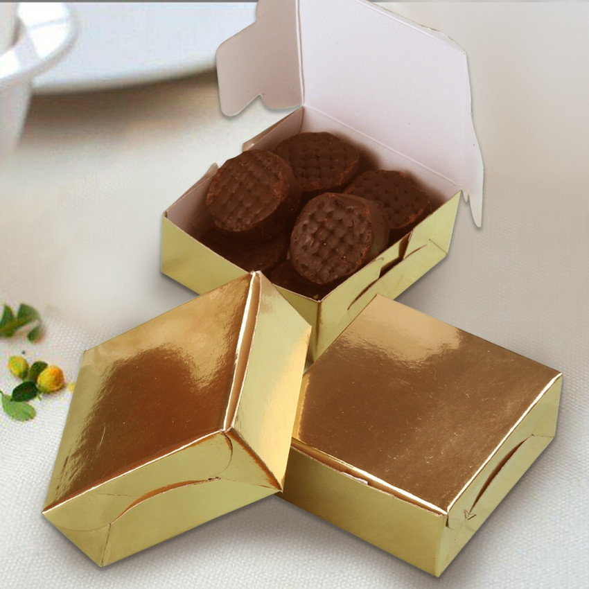 LINE N CURVES Sweet Packing 4 Piece Laddoo Golden Folding Boxes for Chocolates Small Packing Wedding Gifting Item Pack of 100 Boxes Solid Party Box Price in India Buy LINE N