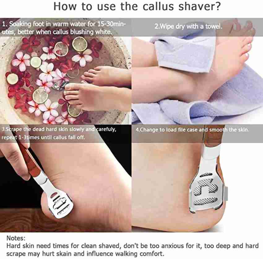 52 Pcs Callus Shaver Set,1 Stainless Steel Foot Razor with 50
