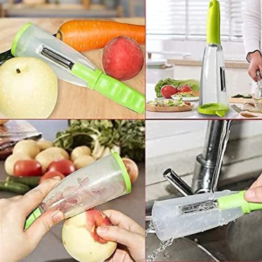 Plastic And Steel Multicolor Storage Peeler With Trashbin, For