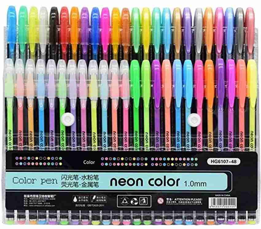 48 Color Fineliner Pens Set, Colored Sketch Writing Drawing Pens