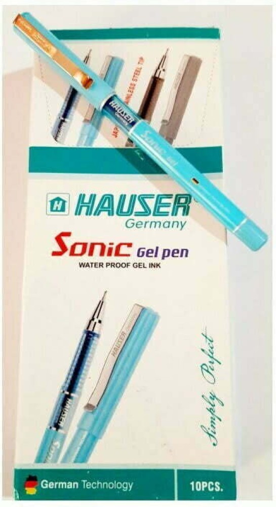 Hauser Sonic 0.55mm Gel Pen Box Pack | Attractive Foiled Body | Stylish  Metal Clip | Refillable & Waterproof Gel Ink | German Technology For Smooth  