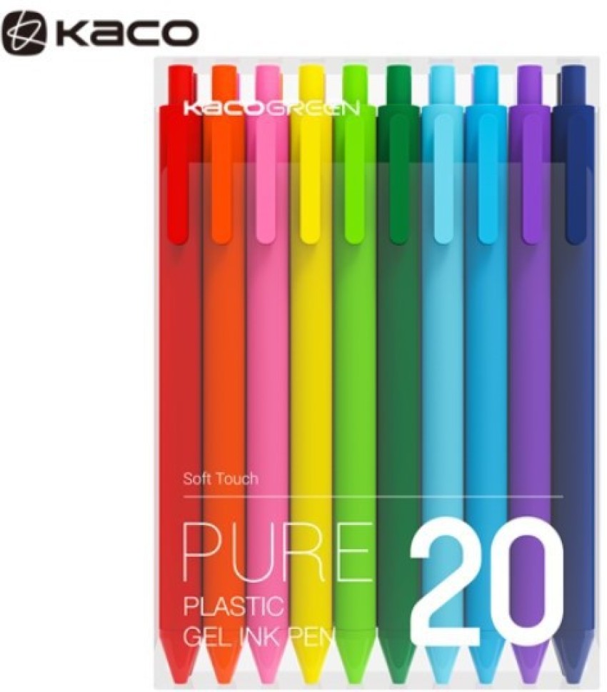 Kaco Retractable Gel Pens, 20 Assorted Colors