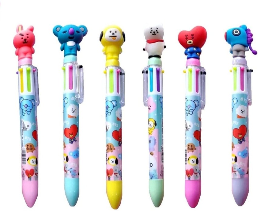 AuM Assorted (Color & Design) Rainbow Pen for Kids Stationery Set