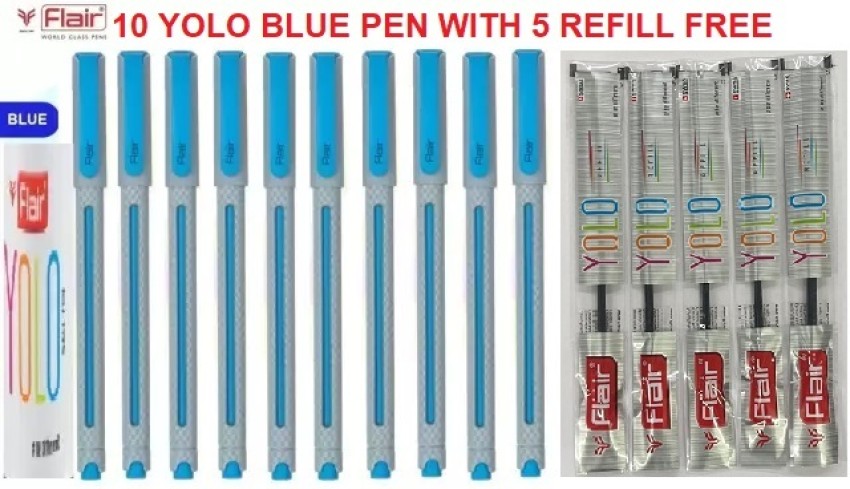 Flair Yolo BLACK Gel Pen Pack of 10