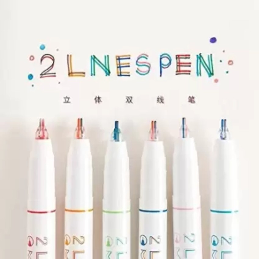 Urban Festivities 2 Lines Gel Pen Marker Ink Pens Double Line