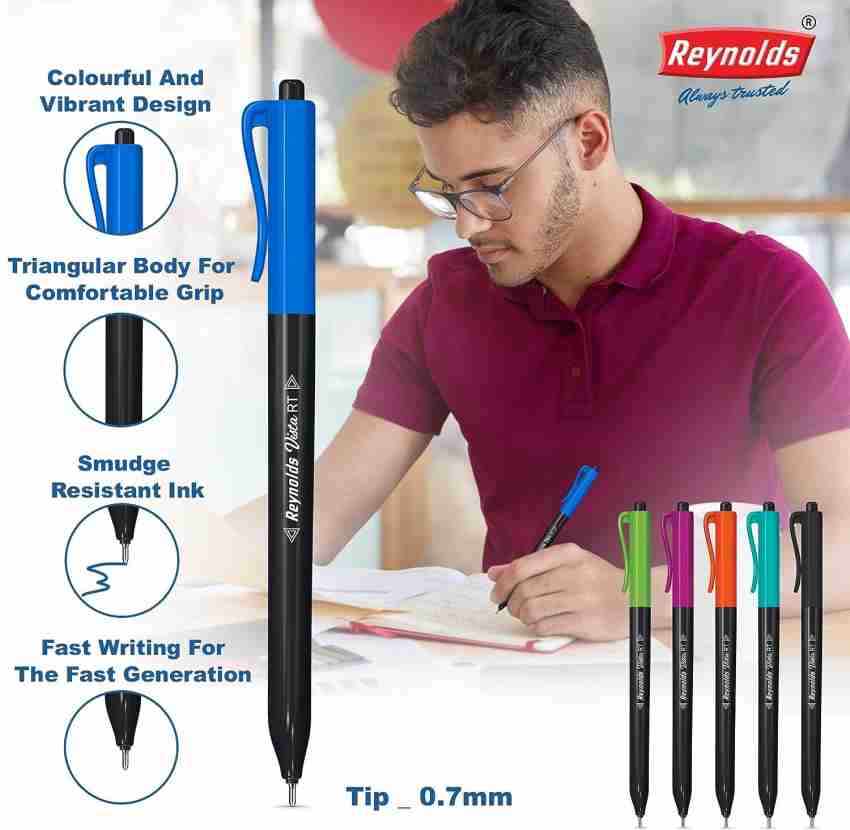 Reynolds SMARTGRIP BLUE 20 CT JAR, Ball Point Pen Set With Comfortable Grip, Pens For Writing, School and Office Stationery, Pens For Students