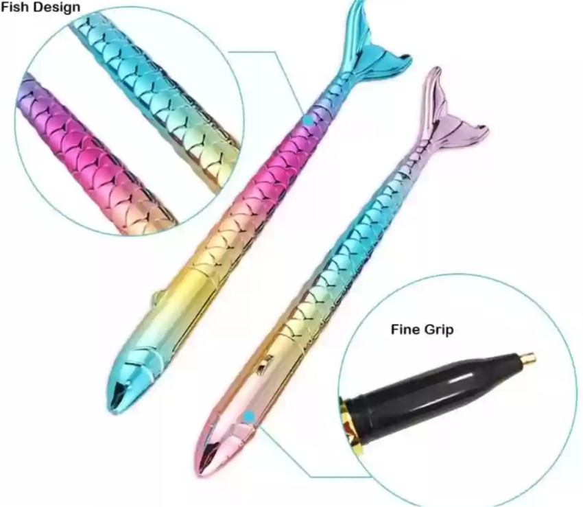 Women's Girls Kids Includes 2 Unicorn Water Sequence Pen and 2 Mermaid pens