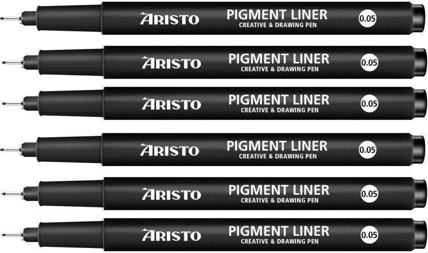 UNI PIN Drawing Pen Pigment Liner Black 0.05mm to 0.8mm set of 6