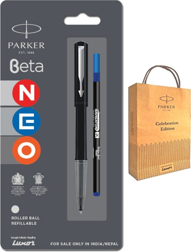 PARKER BETA NEO ROLLER BALL PEN WITH STAINLESS STEEL With Gift Bag