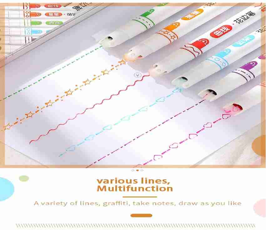 Taufa Villa 2 Lines Pen Marker Gel Ink Double Line Pens Art