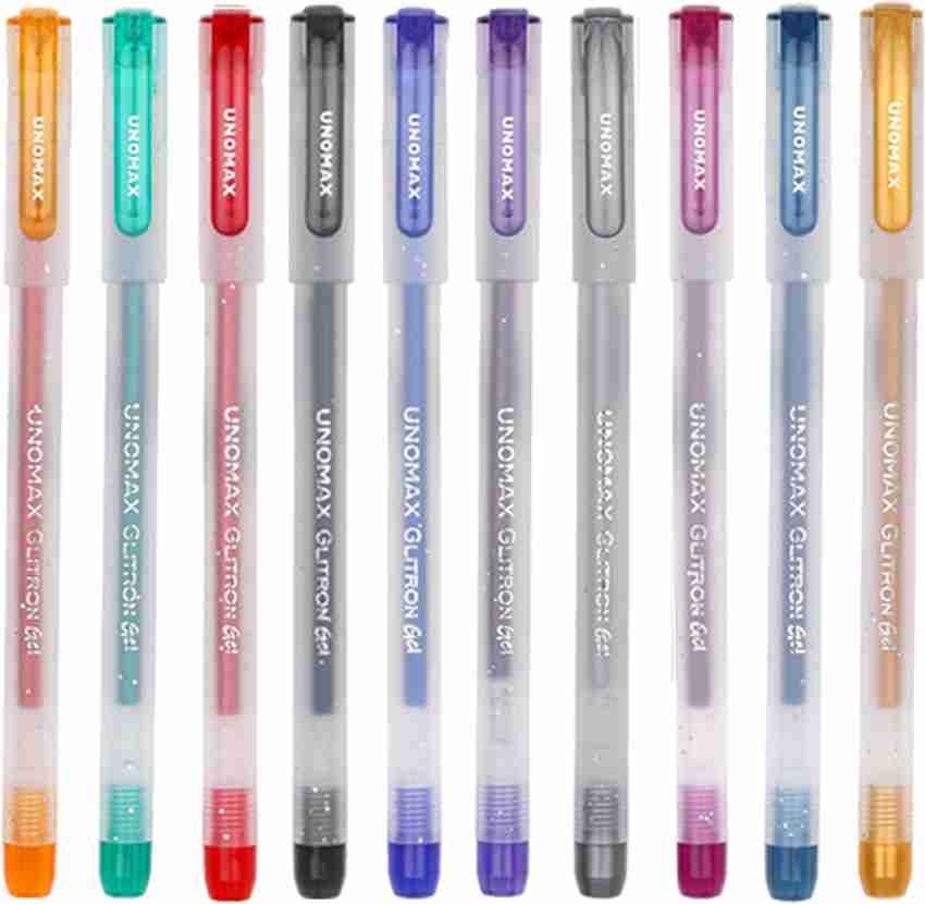 UNOMAX Glitron Gel Pen Pouch Pack Comfortable Grip for Smooth