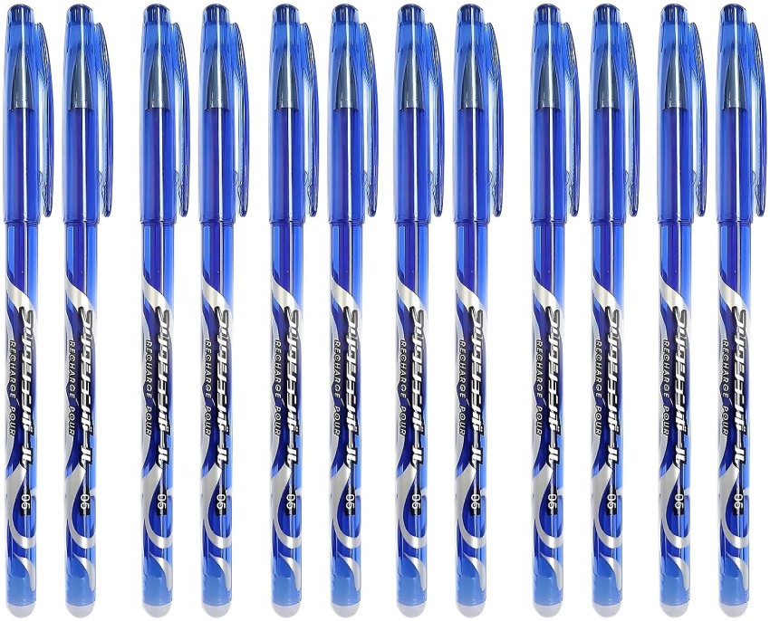 Blue Ink Erasable Gel Pen Set with attached Magic Wipe Eraser (0.35mm Nib  Size) Gel