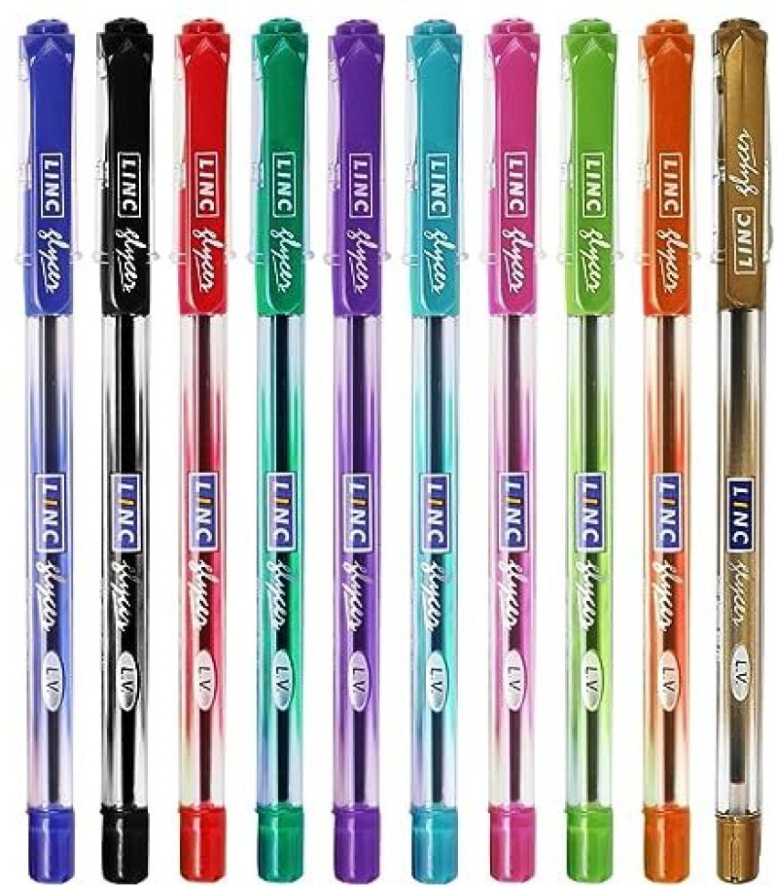 Linc Glycer 0.7 mm Ball Pen, Comfortable Rubber Grip For Smudge-Free  Writing, Fast Flowing Ink Technology