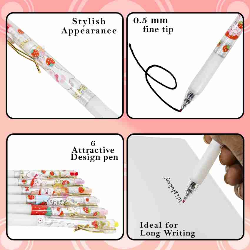 Buy 5 Pcs/pack Blush Color Design Gel Ink Pen Set Gradient Girlish Style  School and Office Pen Set, Perfect Gift for Students Online in India 