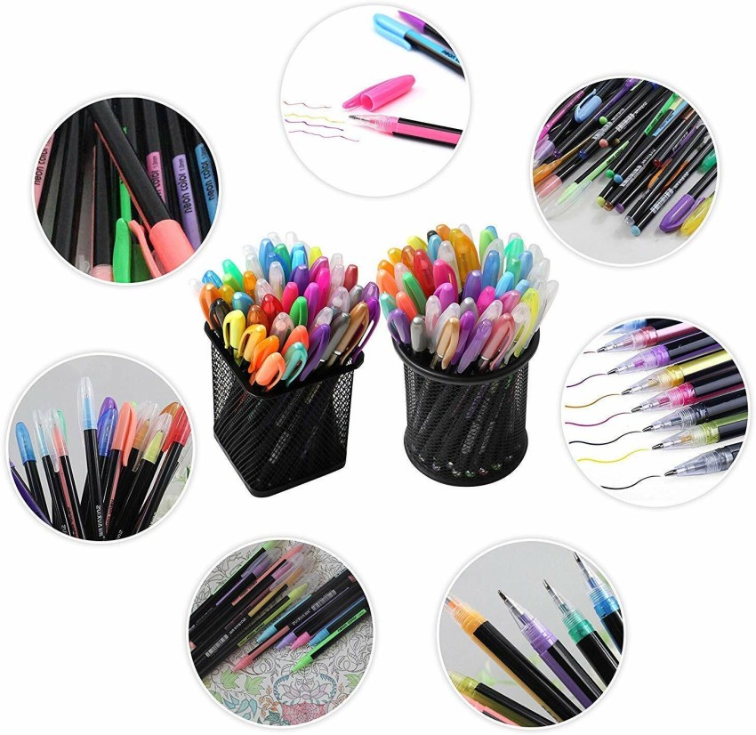 48X Gel Pens Color Glitter Set For Coloring Books Drawing Art