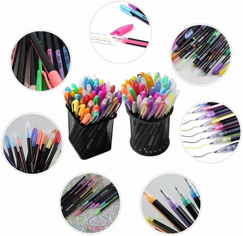 48X Gel Pens Color Glitter Set For Coloring Books Drawing Art Marker Adult  Kids