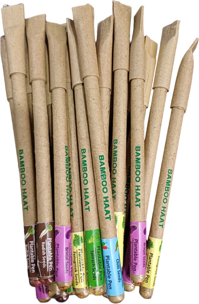 Eco Seed Pens, Plantable Eco Pens, Recycled Paper Body and Cap