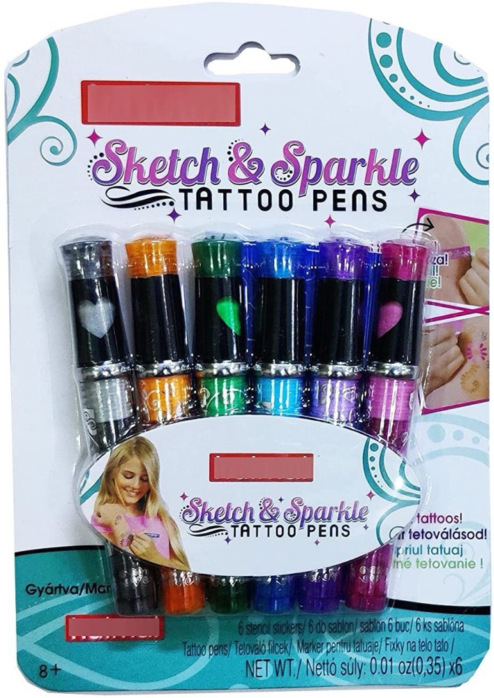 COMBR 12pcsSet Tattoo Stencil Transfer Pencils Drawing Pen Body Art Beauty  Supplies Black  Amazonin Beauty