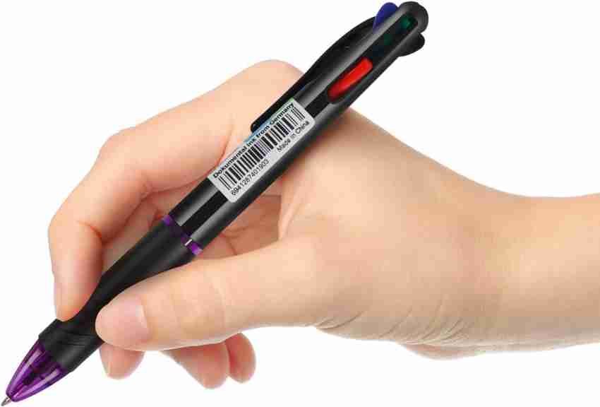 Baile 6 in 1 Multifunctional Ballpoint Pens 5 Colors 0.7 mm Ballpoint Pen  and 0.5 mm Mechanical Pencil in One Pen, Pack of 5