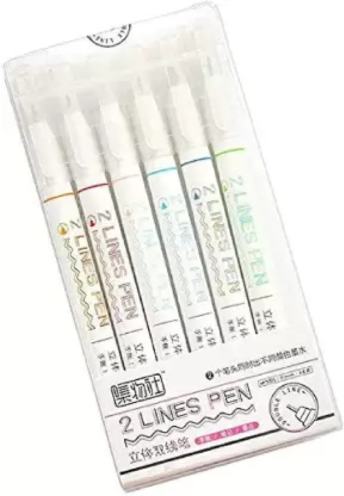 Taufa Villa 2 Lines Pen Marker Gel Ink Double Line Pens Art