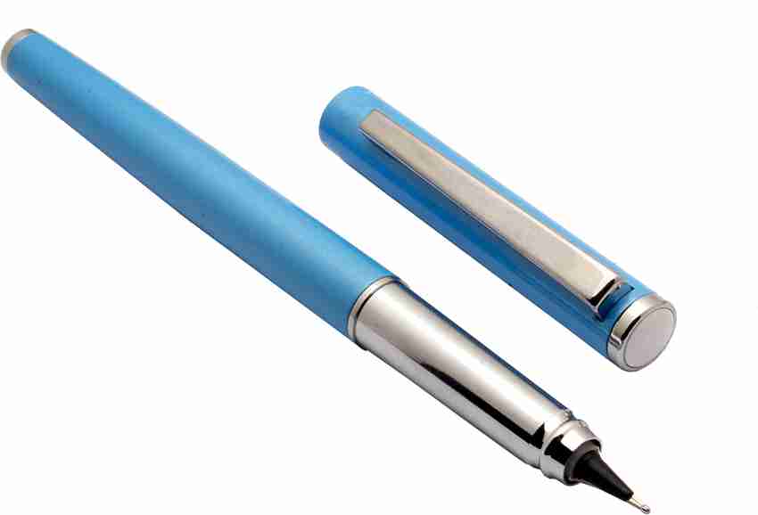 Ledos Hero 360 Degree Angle Writing Sky Blue Metal Body Fountain