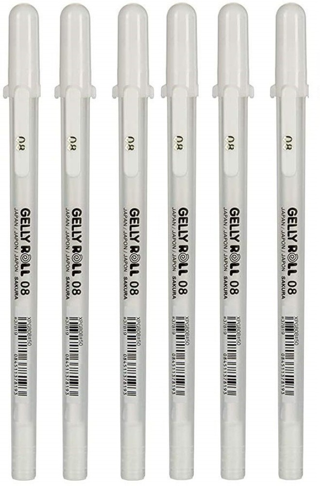 Sakura Gelly Roll Classic GEL Pens Opaque White Ink Ass't Tips 05/08/10 6  PK for sale online