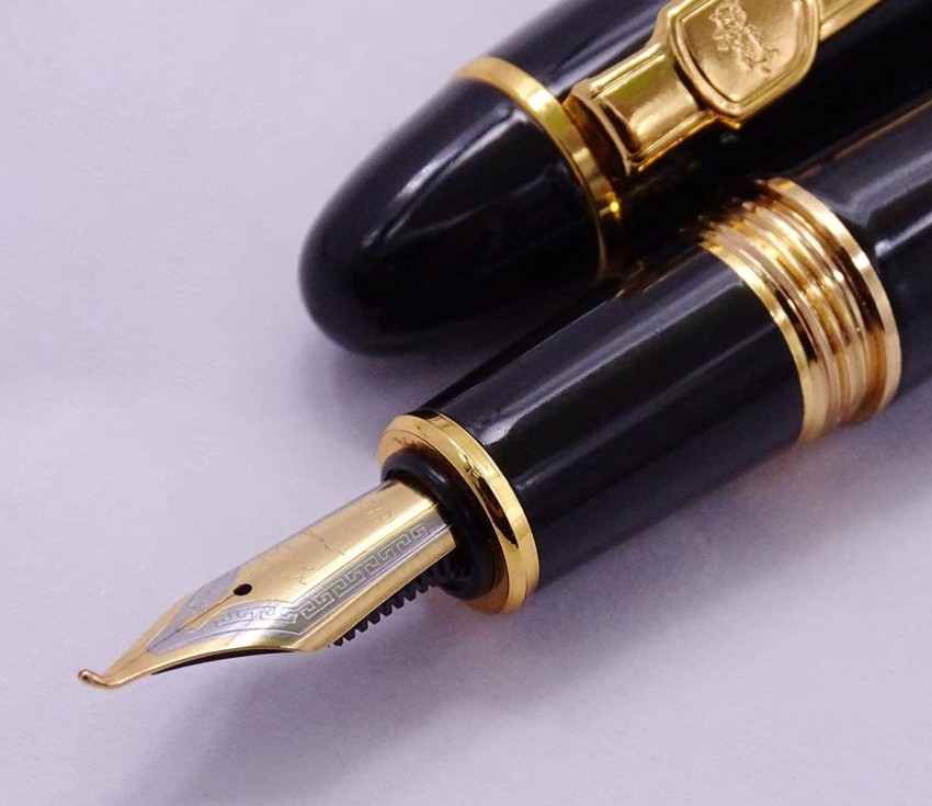 Levin Jinhao 159 Black Fountain Pen Bent Nib Gold Trim Pen Fountain Pen -  Buy Levin Jinhao 159 Black Fountain Pen Bent Nib Gold Trim Pen Fountain Pen  - Fountain Pen Online