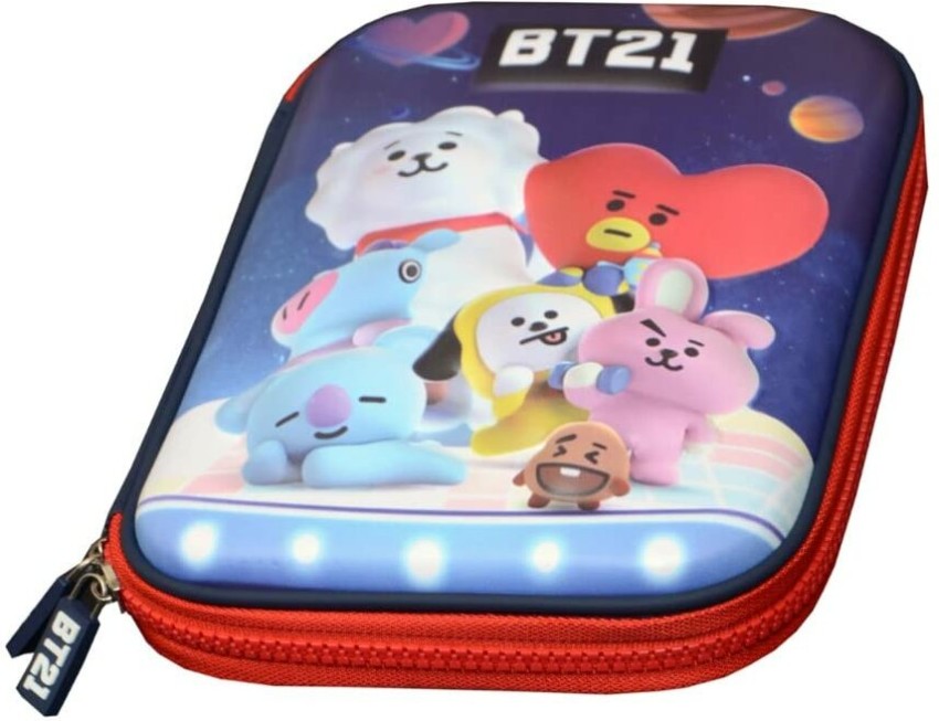 Paper Bear BT-21 Kpop Embossed Pencil Box Cute 3D