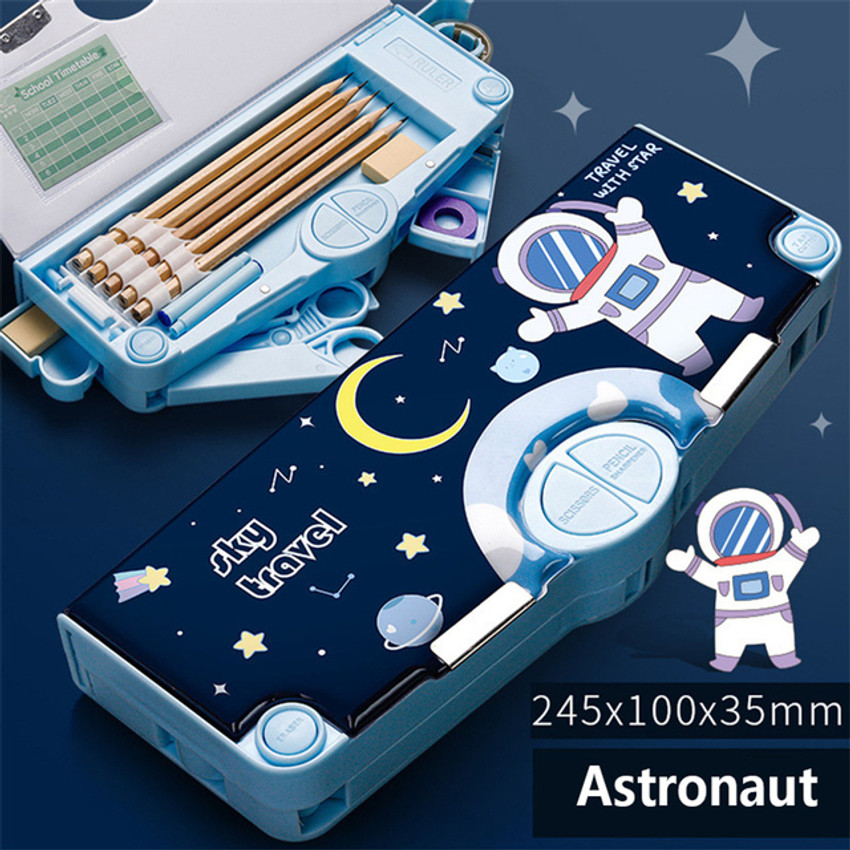 Pencil box with buttons online shopping discount