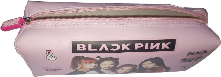 Neel Girls BTS Pink Big Pencil Pouch for Girls Zipper Closer  Pencil Geometry Box BTS Black Pink Girls Pouch Large Capacity Travel  Cosmetic Pouch for Girls Best Gift Art Canvas