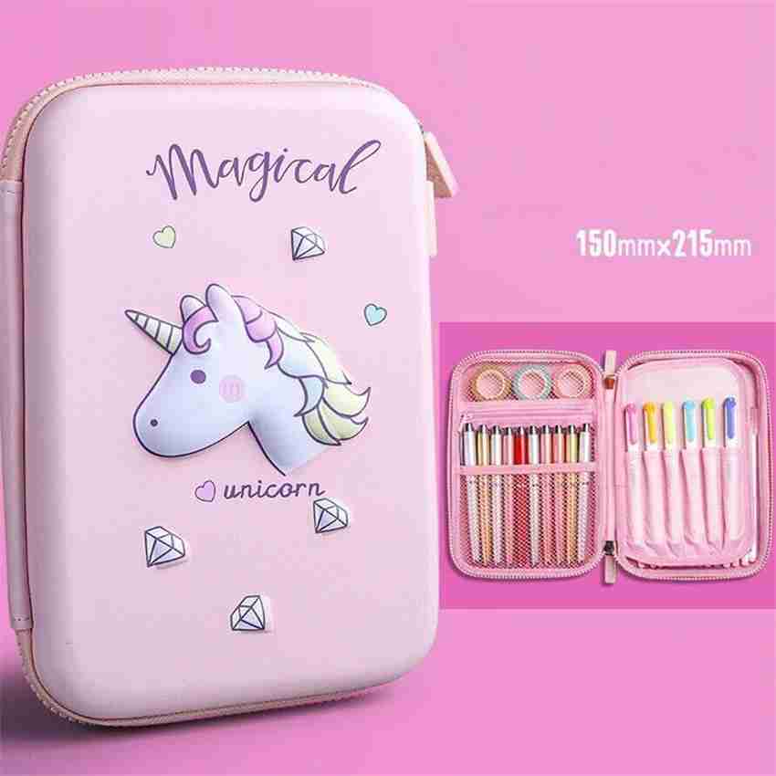 Flipkart radhey preet Unicorn Face 3D Print of Unicorn Face Art EVA Pencil Box Pouch