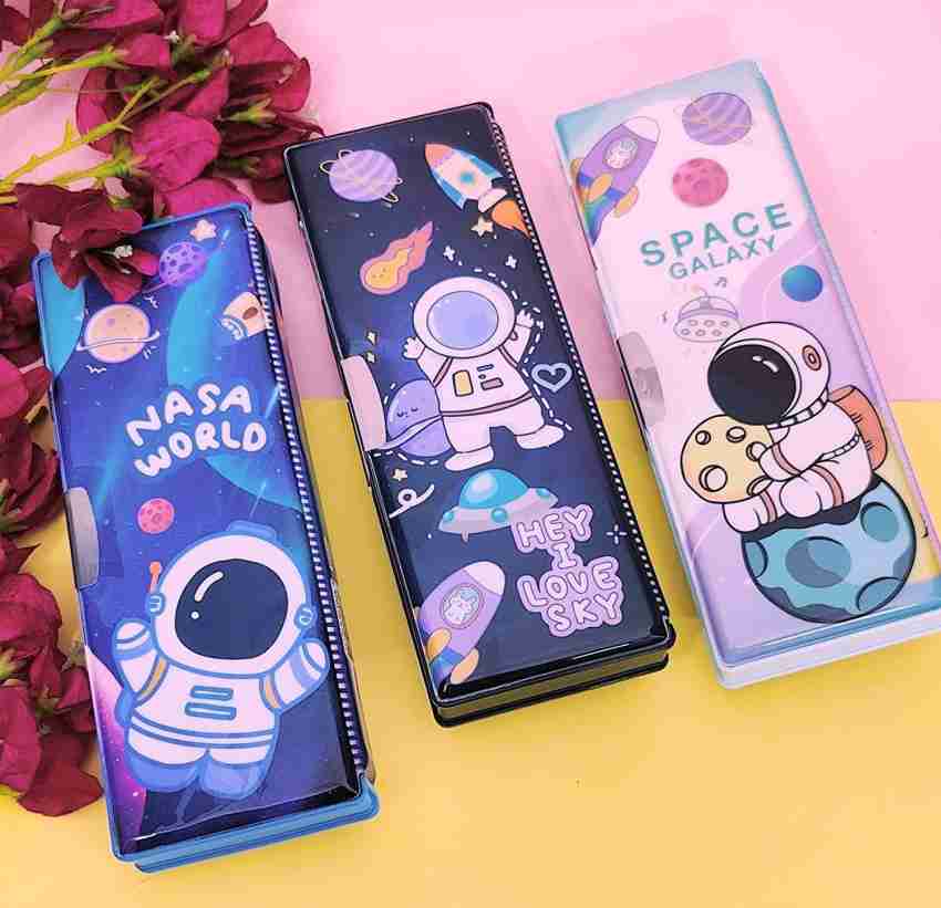 Space theme calculator Pencil Box for Kids with inbuilt sharpener